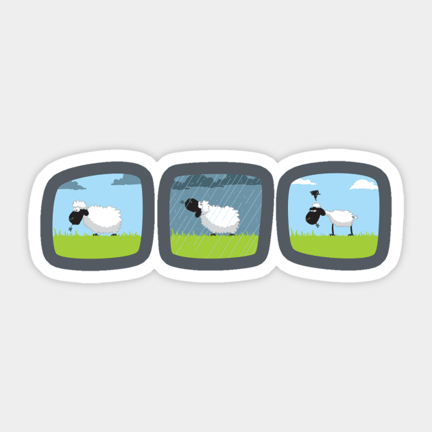 Do sheep shrink when it rains? Sticker by tillieke